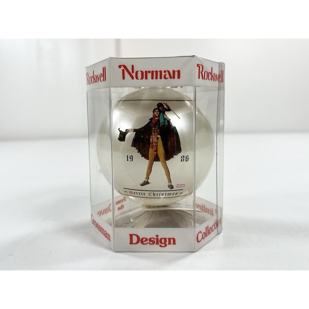 Vintage 1986 Norman Rockwell Merrie Christmas Ornament Dave Grossman 12th Ed